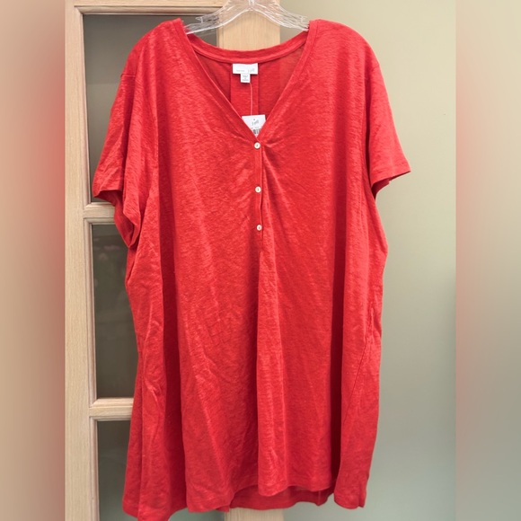 J. Jill Tops - J. Jill Bright Red Short Sleeve Tunic
